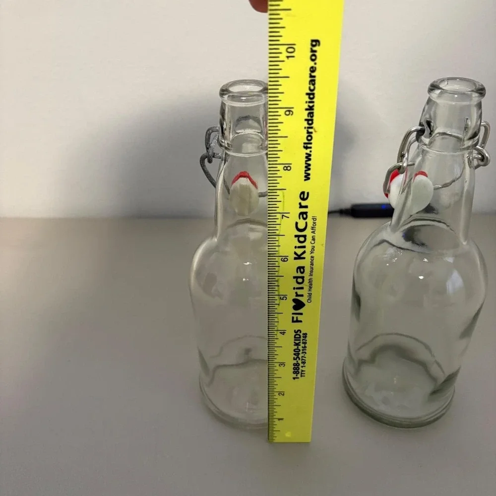 EZ Cap Swing Top Glass Bottles Clear 10 Inch Home Brew Kombucha Set of 2